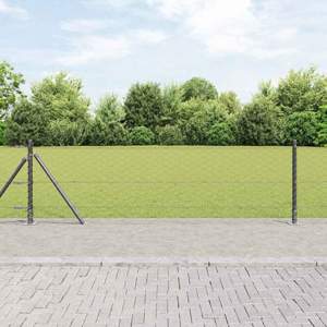 Sześciokątne ogrodzenie z betonową podstawą 25 x 0,5 m Szary