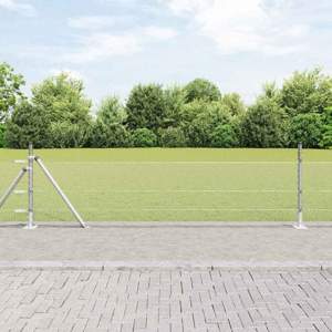 Sześciokątne ogrodzenie z betonową podstawą 10 x 0,5 m srebrny