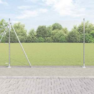 Sześciokątne ogrodzenie z betonową podstawą 10 x 1,4 m srebrny