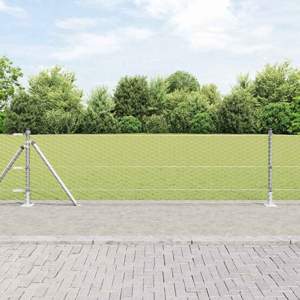 Sześciokątne ogrodzenie z betonową podstawą 25 x 0,6 m srebrny
