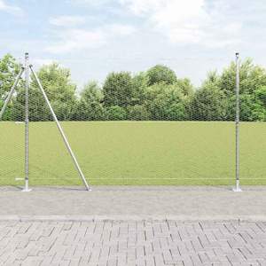 Sześciokątne ogrodzenie z betonową podstawą 25 x 1,6 m srebrny