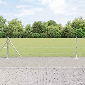 Sześciokątne ogrodzenie z betonową podstawą 50 x 0,6 m srebrny