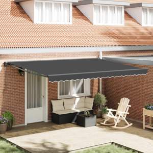 Rama markizy antracytowy 450 × 300 cm Poliester z powłoką PU
