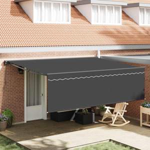 Markiza wysuwana Antracyt 450 × 300 cm Poliester i aluminium
