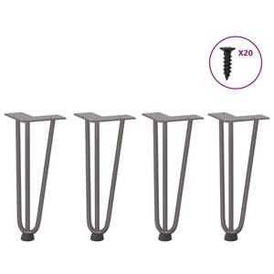 Nogi do stolika kawowego 4 szt. Naturalna stal 30 cm Solidna stal