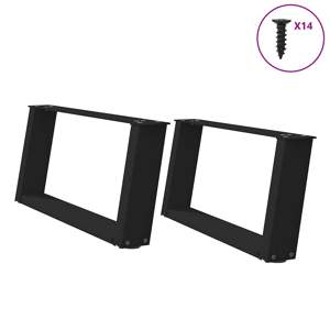 Nogi do stolika kawowego w kształcie litery U 2 szt. Czarne 60x(30-31) cm Stal