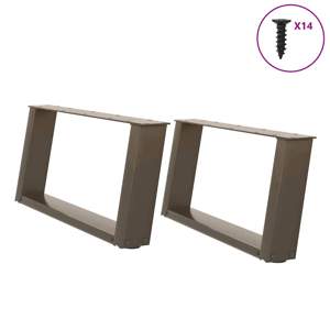 Nogi do stolika kawowego w kształcie litery U 2 szt. Naturalna stal 70x(30-31) cm Stal