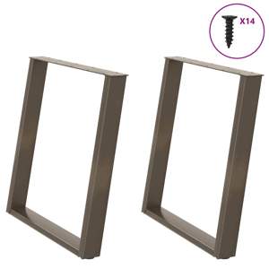 Nogi do stołu jadalnego w kształcie litery U 2 szt. Naturalna stal 70x(72-73) cm Stal