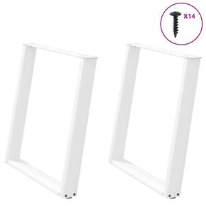 Nogi do stołu jadalnego w kształcie litery U 2 szt. Białe 80x(72-73) cm Stal