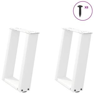 Nogi do stolika kawowego w kształcie litery U 2 szt. Białe 28x(42-43) cm Stal