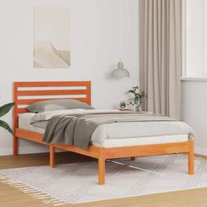 Ramka łóżka Woskowy Brąz 75 x 190 cm Lite drewno sosnowe