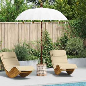 Baliński Parasol z Bazą 250 Kremowy i Biały 190 x 190 x 250 cm