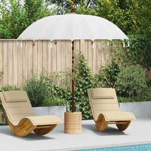 Baliński Parasol z Bazą Kremowy i naturalny 220 x 220 x 250 cm