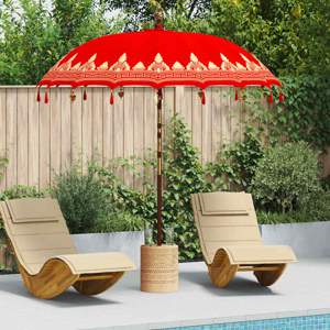 Baliński Parasol z Bazą Czerwony 215 x 215 x 260 cm