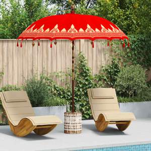Baliński Parasol z Bazą Czerwony 215 x 215 x 260 cm