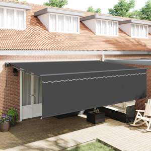 Markiza wysuwana Antracyt 500 × 300 cm Poliester i aluminium