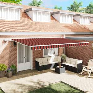 Markiza wysuwana pomarańczowy i brązowy 500 × 300 cm