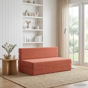 Składana Sofa Łóżko Czerwono-pomarańczowy 152 x 86,5 x 60 cm
