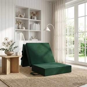 Składana Sofa Łóżko 90 x 63 x 45 cm Ciemnozielony