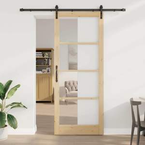 Drzwi przesuwne ORKDAL Naturalny i czarny 93 x 232 cm