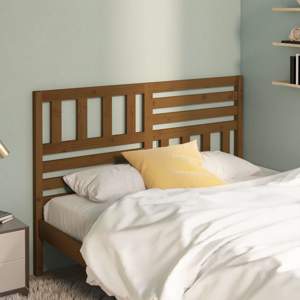 Wezgłowie łóżka, brązowe, 126x4x100 cm, lite drewno sosnowe