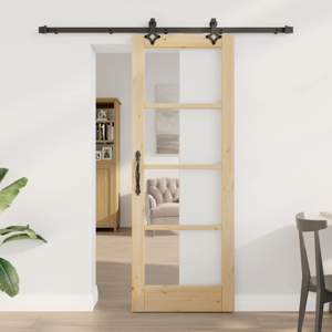 Drzwi przesuwne ORKDAL 73,5 x 198,5 cm Naturalny i czarny