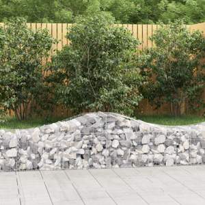 Kosze gabionowe, 10 szt, 200x50x40/60 cm, galwanizowane żelazo