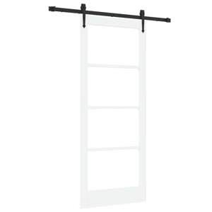 Drzwi przesuwne ORKDAL 83 x 202 cm Lite drewno sosnowe i szkło
