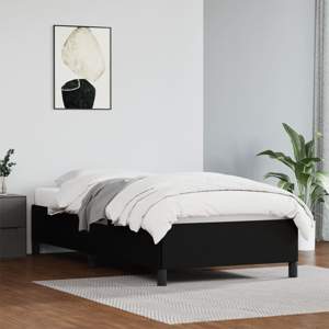Rama łóżka, czarna, 100x200 cm, sztuczna skóra