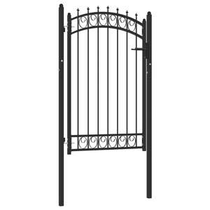 Brama ogrodzeniowa EMMEN z kolcami stalowa 103x117 cm czarna