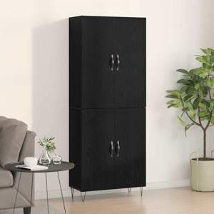 Highboard 2 szt. Czarny Dąb 69,5 x 34 x 180 cm