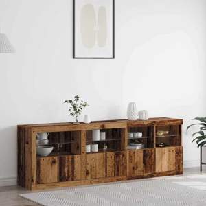 Komoda LED Stare drewno 202 x 37 x 67 cm Drewno inżynieryjne