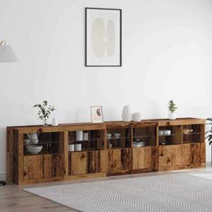 Komoda LED Stare drewno 283 x 37 x 67 cm Drewno inżynieryjne