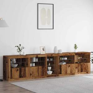 Komoda LED Stare drewno 283 x 37 x 67 cm Drewno inżynieryjne