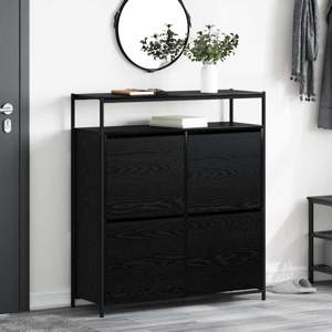 Szafka na buty 100 x 34 x 112 cm Drewno inżynieryjne Czarny dąb