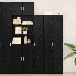 Highboard Czarny Dąb 30 x 42,5 x 185 cm