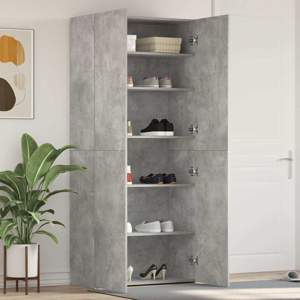 Szafka na buty 80 x 35.5 x 180 cm Drewno inżynieryjne Szary