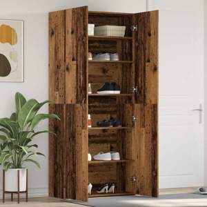Szafka na buty 80 x 35.5 x 180 cm Drewno inżynieryjne Brązowy