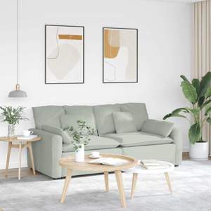 Sofa modułowa z poduszkami, jasnoszara
