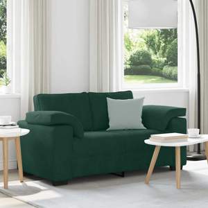 Sofa dwuosobowa, ciemnozielona, 160x77x82 cm, aksamit