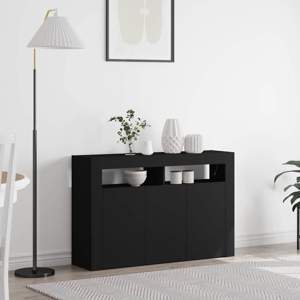 Bufet Czarny 116 x 30 x 75 cm Drewno inżynieryjne