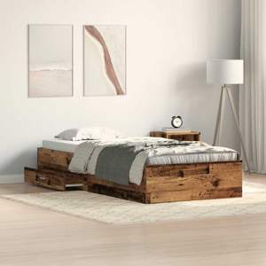 Ramka łóżka Stare drewno 90 x 190 cm Drewno inżynieryjne