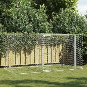 Klatka dla psa Srebrny 400 x 200 x 200 cm Stal Galwanizowana