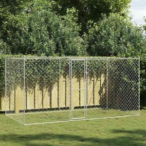 Klatka dla psa Srebrny 400 x 200 x 200 cm Stal Galwanizowana