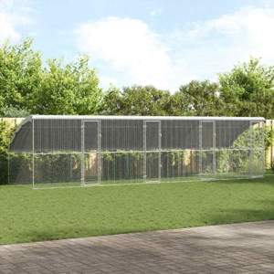 Klatka dla kur 4 szt. srebrny 800 x 200 x 200 cm