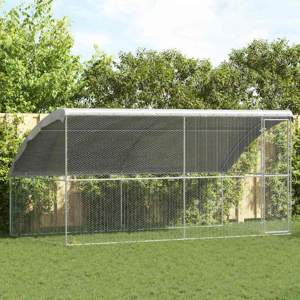 Klatka dla kur 2 szt. srebrny 400 x 200 x 200 cm