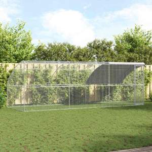 Klatka dla kur 3 szt. Srebrny 600 x 200 x 200 cm Stal i PE
