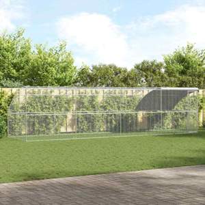Klatka dla kur 4 szt. Srebrny 800 x 200 x 200 cm Stal i PE