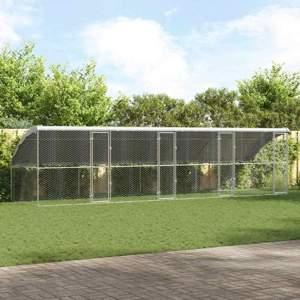 Kenel dla Psów 4 szt. Srebrny 8 x 2 x 2 m Stal galwanizowana
