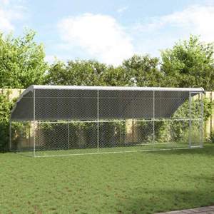 Kenel dla Psów 3 szt. Srebrny 6 x 2 x 2 m Stal galwanizowana